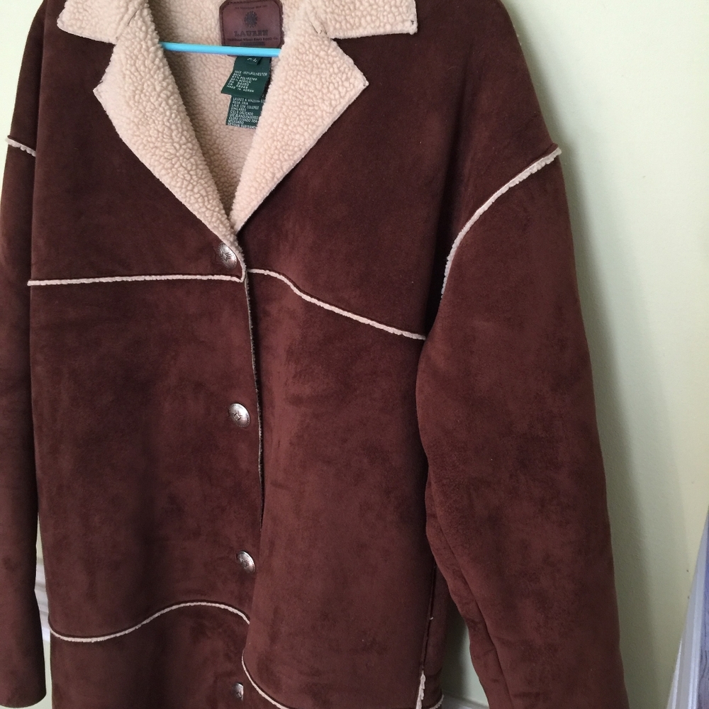 LL Bean Faux Suede Long Coat